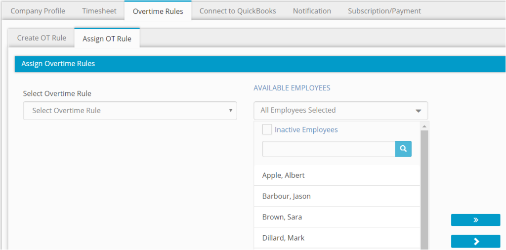 Assign Overtime Rules