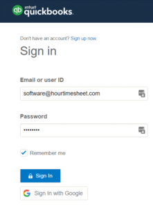 Signing in to your QuickBooks Online account screenshot