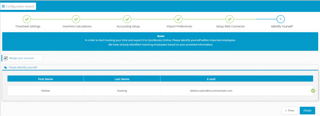 Setting up admin user as an employee