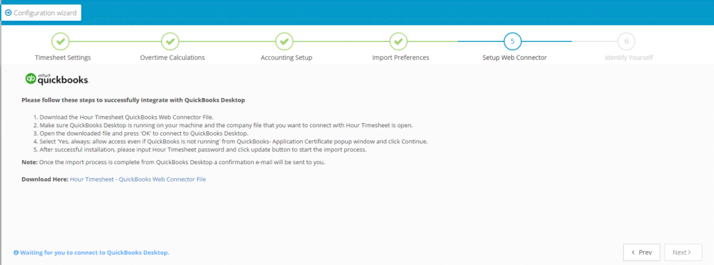 Downloading Web Connector Link