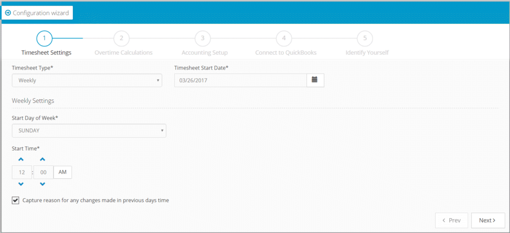 Setting Hour Timesheet Preferences Screenshot