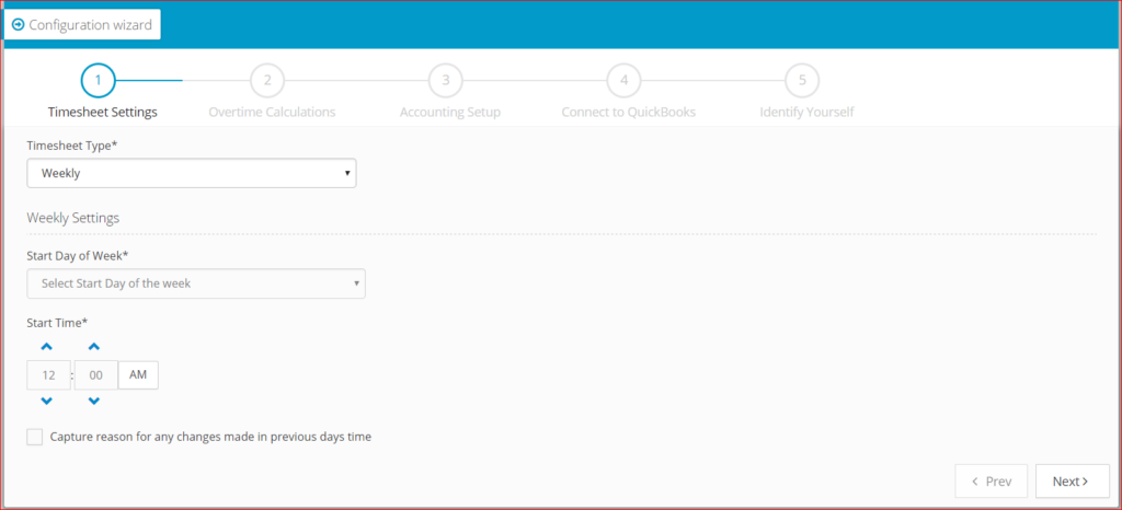 Timesheet Settings SS