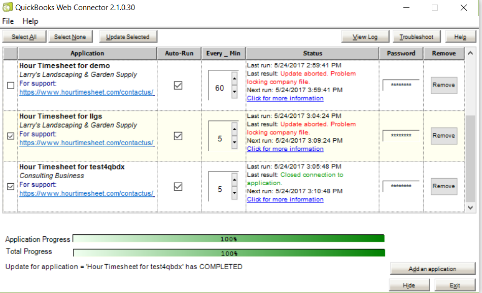 web connector update ss