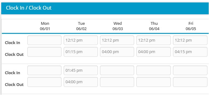 Clock In Out On Timesheet