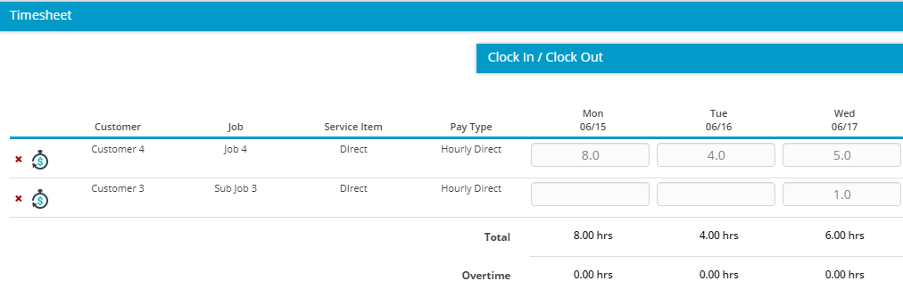 Hour Timesheet View