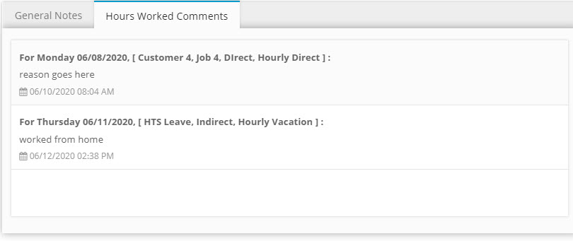 Hours Worked Comments