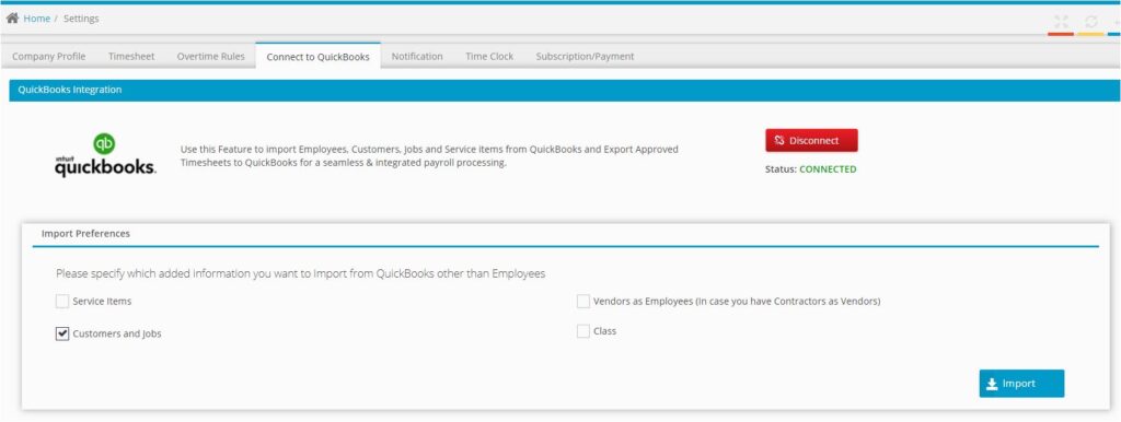 Connect to QuickBooks