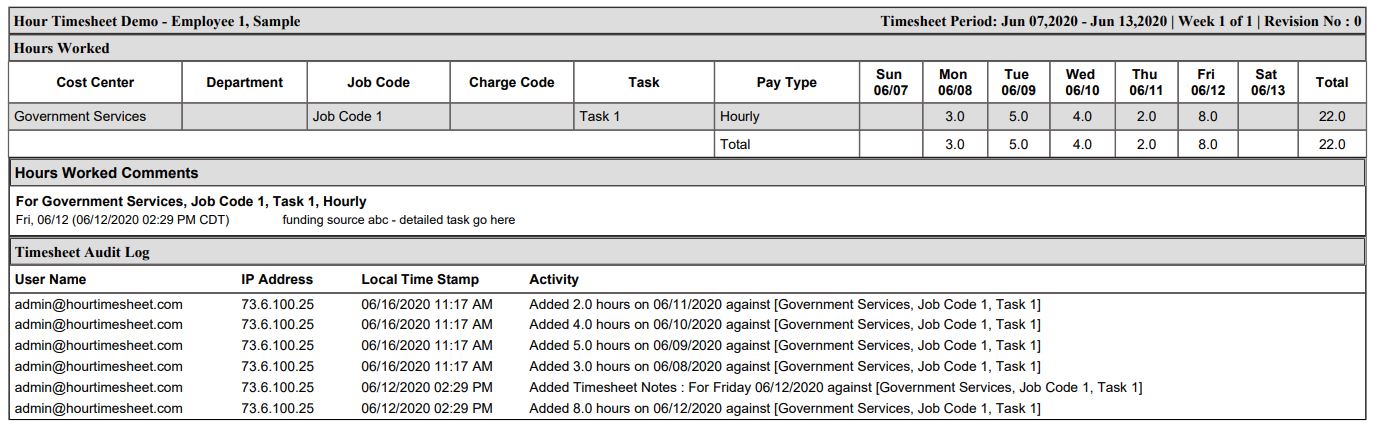 printable timesheet report