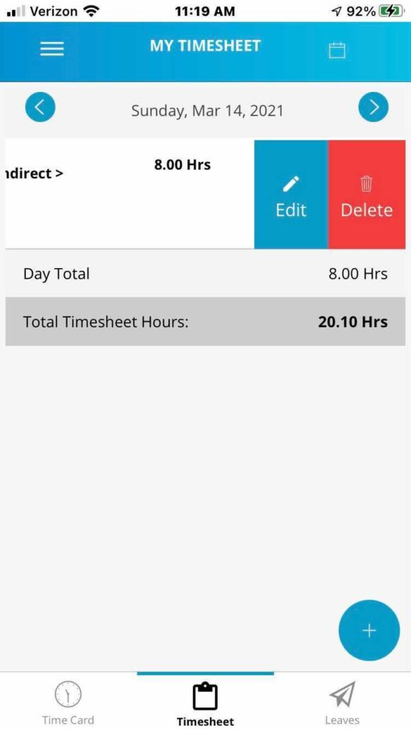 Screenshot Of Hour Timesheet App - My Timesheet Hours