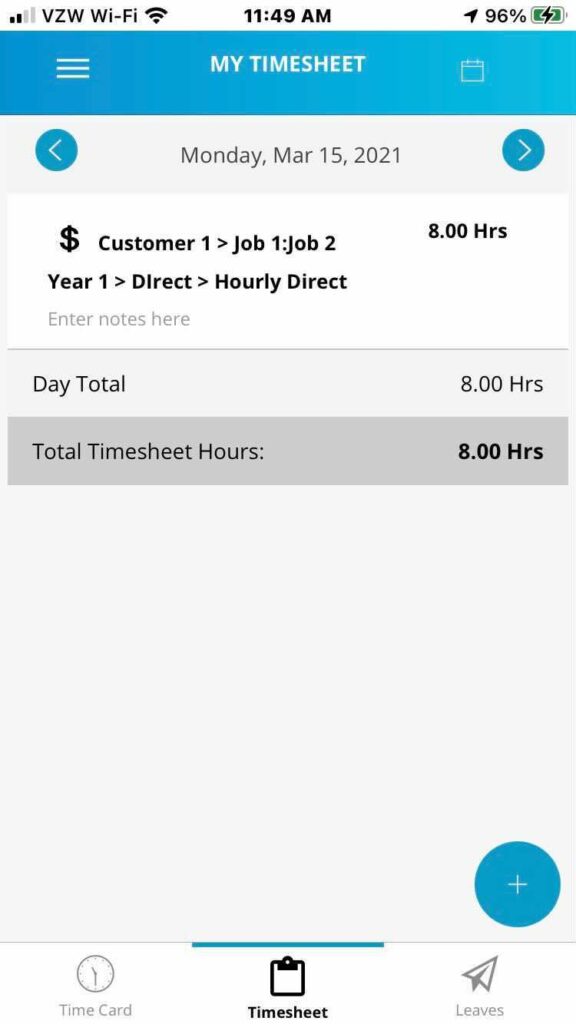 Screenshot Of Hour Timesheet App - My Timesheet Hour Details