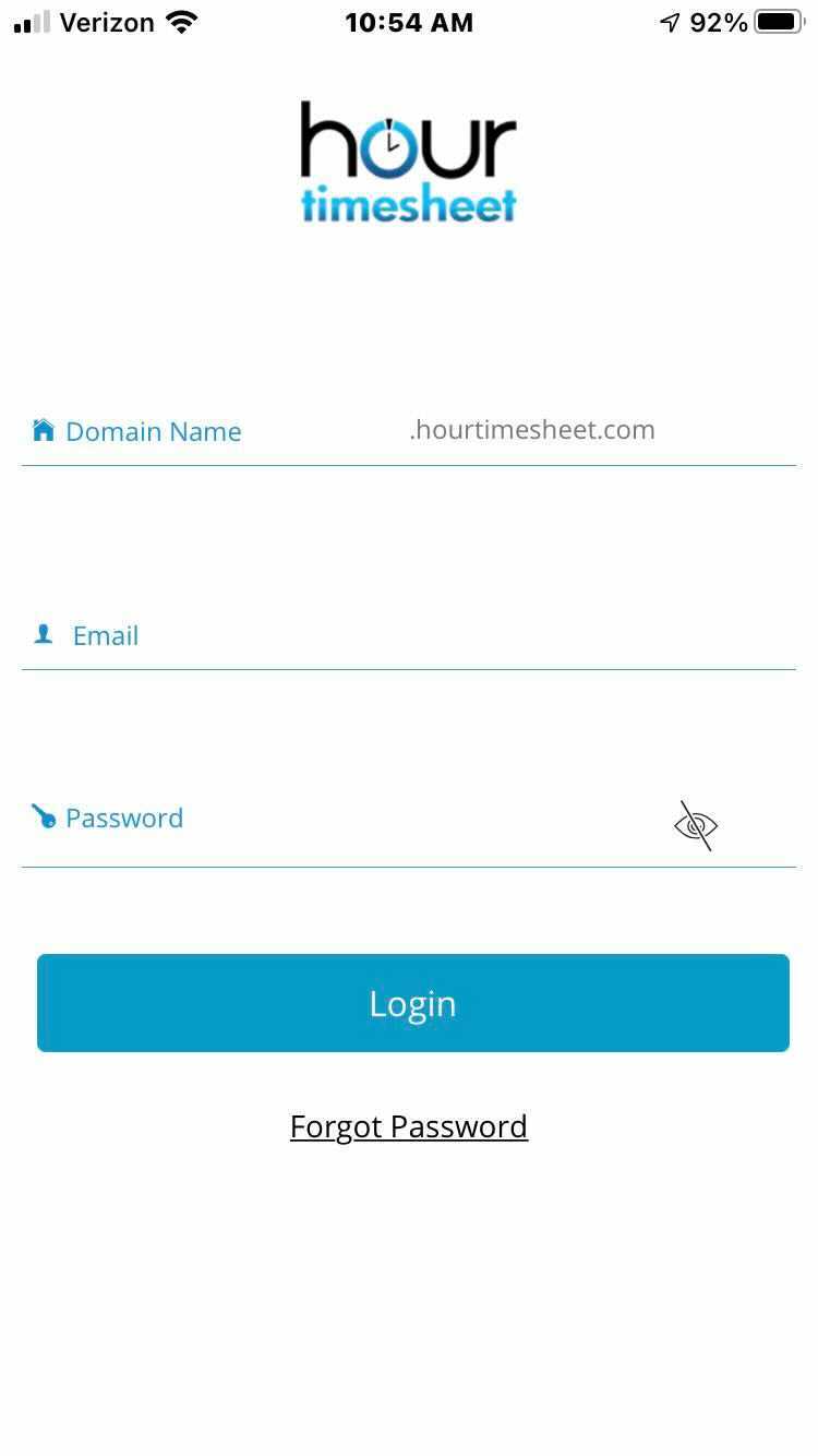 Hour Timesheet Mobile Login