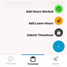 Screenshot Of Hour Timesheet App - Additional Options Menu