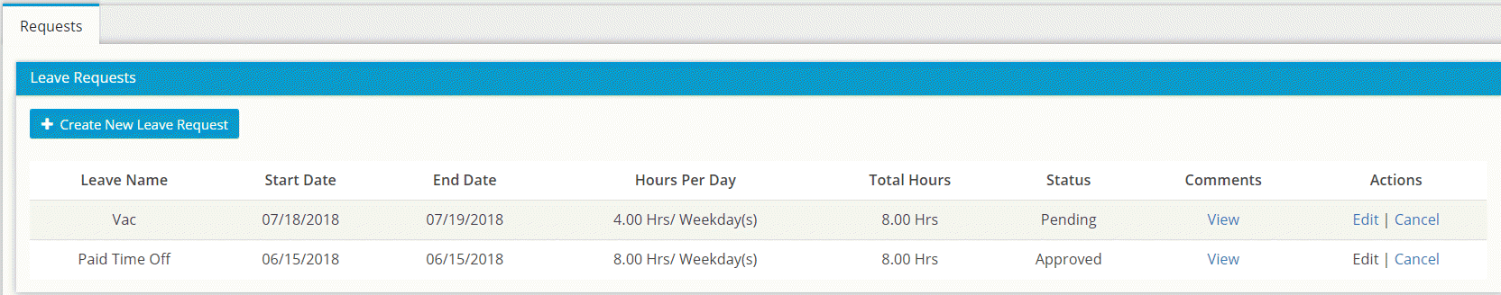 Online Leave Request