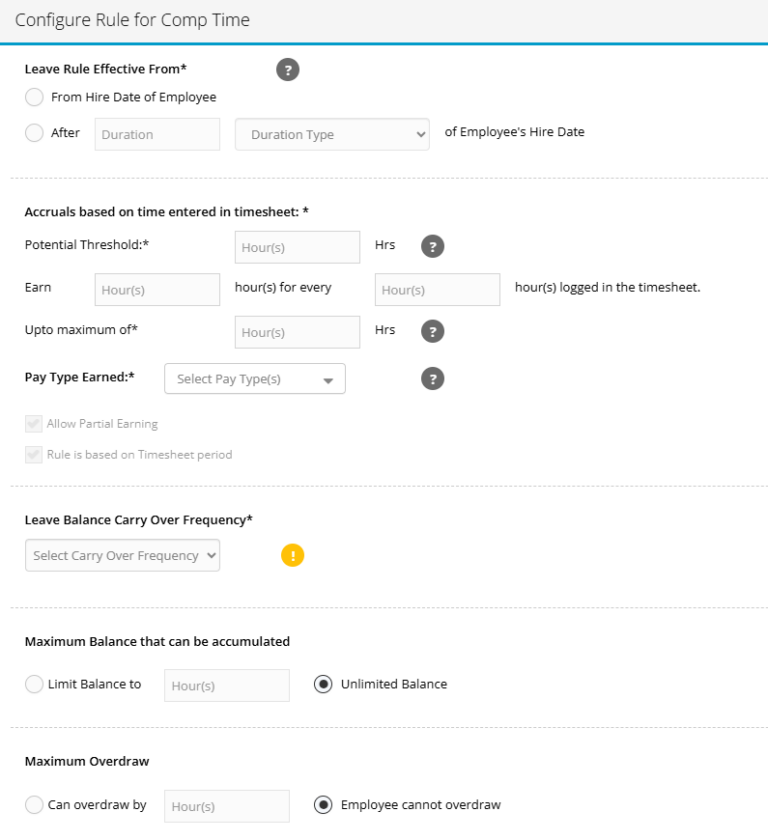 Comp Time Exceptions How Hour Timesheet Tracks Comp Time – Hour Timesheet