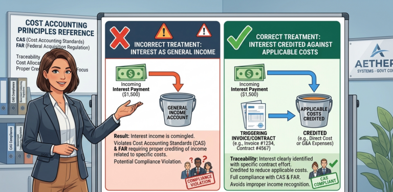 Prompt Payment Act interest isn't bonus income—it must be credited against contract costs or indirect pools. Learn essential accounting procedures, crediting methodologies, and documentation requirements for DCAA compliance.